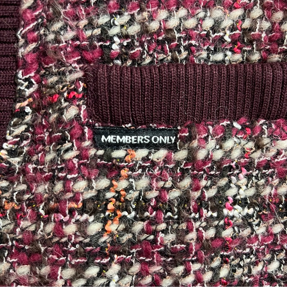 NWT Members Only Burgundy Tweed Jacket - Picture 9 of 9